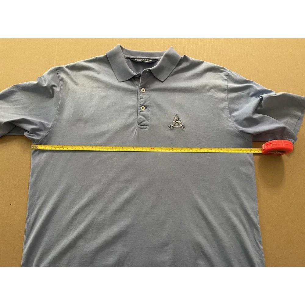 Polo Golf Ralph Lauren Mens Medium Blue‎ Pima Cotton Congressional Golf Polo
